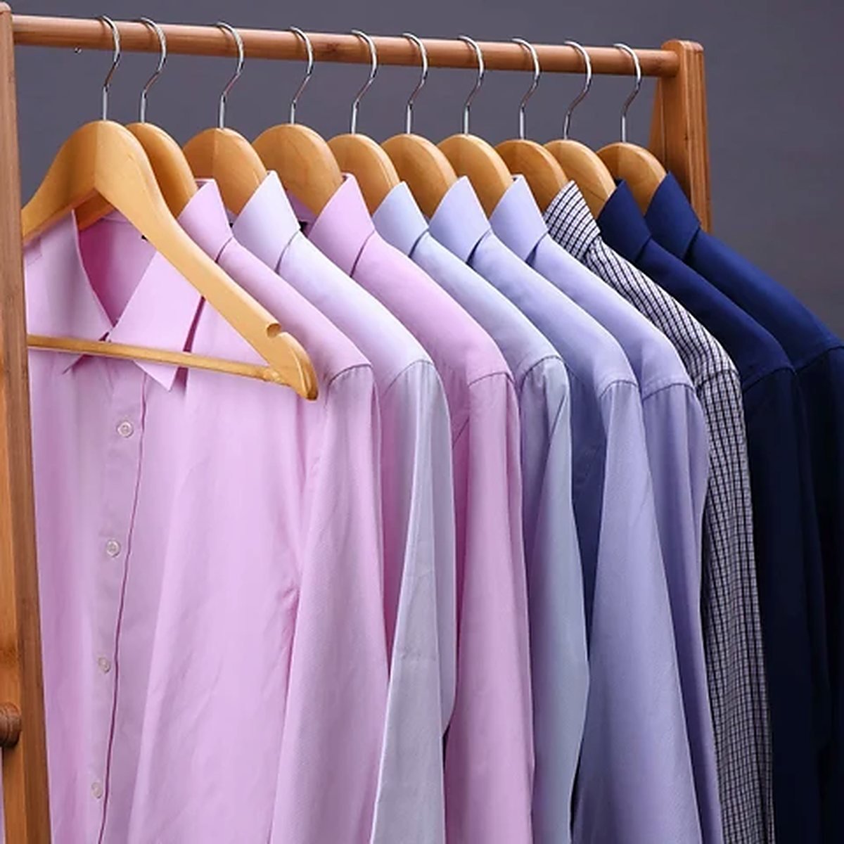 A rail of shirts at Surothiya Fabrics